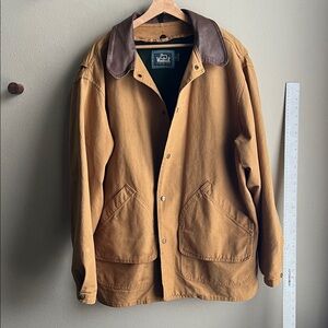 Woolrich Camel Chore Coat with Dark Brown Collar